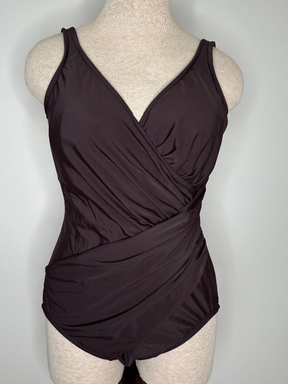 Miraclesuit Women's Oceanus Brown One Piece Swimsuit Size 16